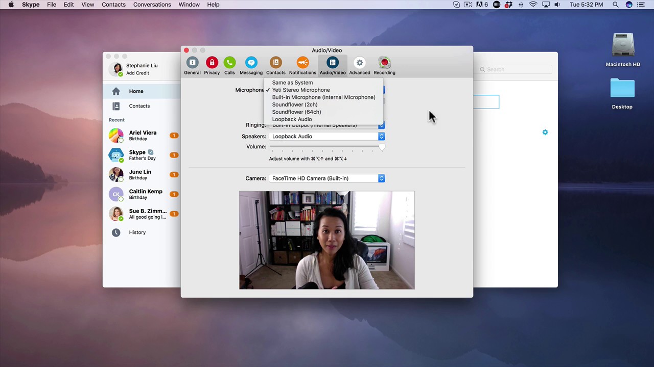 use a external camera for skype on a mac
